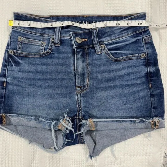 American Eagle Outfitters Distressed Blue Jean Shorts - Picture 4 of 5